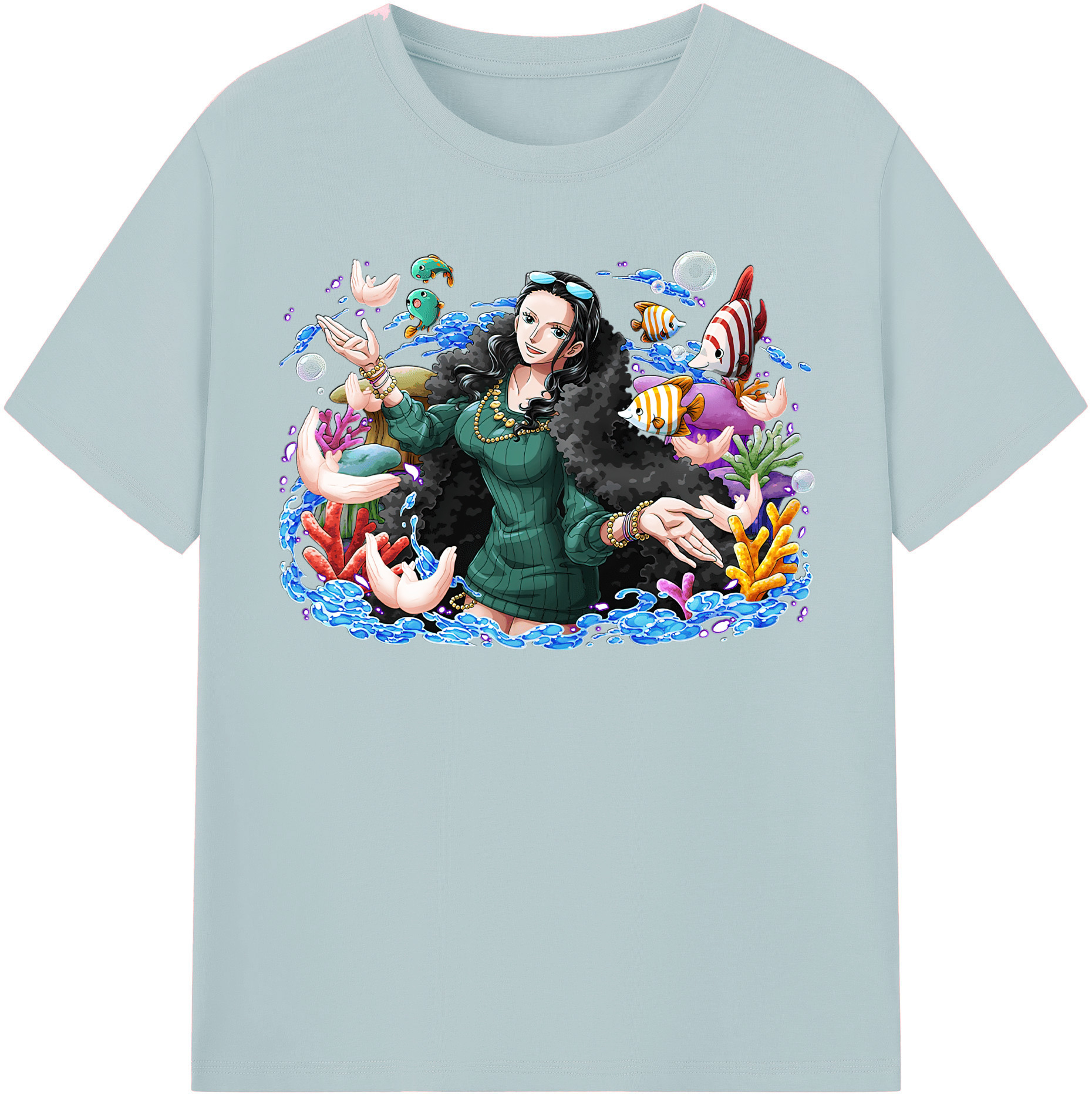 ワンピース ニコ・ロビン ONE PIECE Nico Robin 綿100％半袖Tシャツ（フロントプリント）